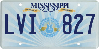 MS license plate LVI827