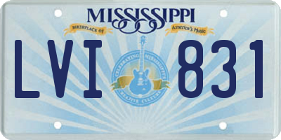 MS license plate LVI831
