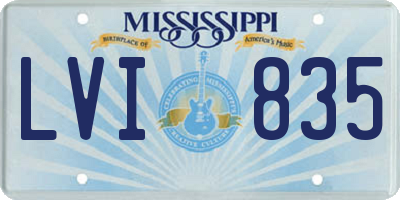 MS license plate LVI835