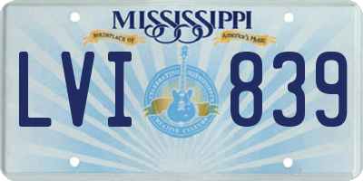 MS license plate LVI839