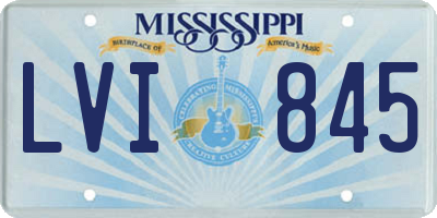 MS license plate LVI845