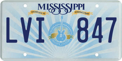 MS license plate LVI847