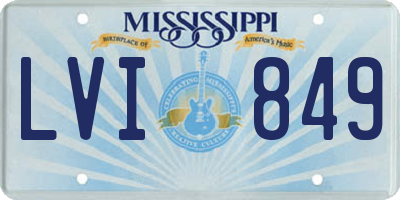 MS license plate LVI849
