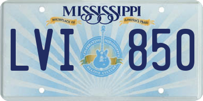 MS license plate LVI850