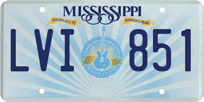 MS license plate LVI851