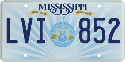MS license plate LVI852