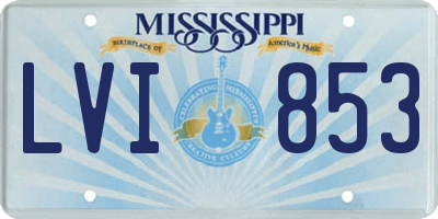 MS license plate LVI853