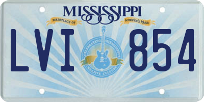 MS license plate LVI854