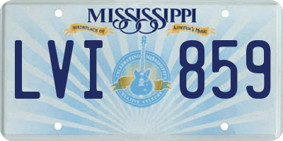 MS license plate LVI859