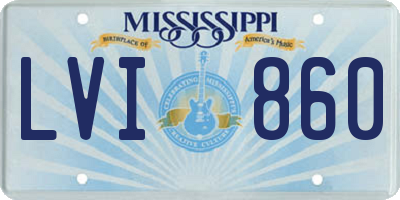 MS license plate LVI860