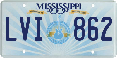 MS license plate LVI862