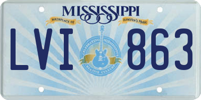 MS license plate LVI863