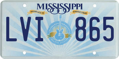 MS license plate LVI865