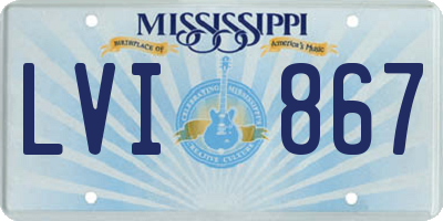 MS license plate LVI867