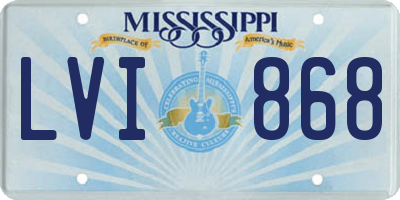 MS license plate LVI868