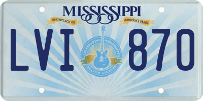 MS license plate LVI870