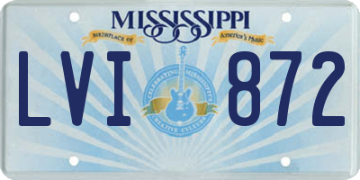 MS license plate LVI872