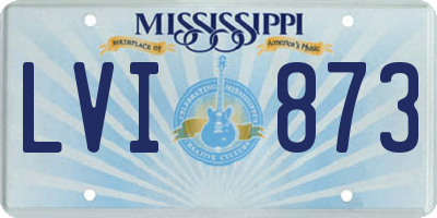 MS license plate LVI873