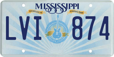 MS license plate LVI874