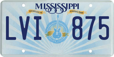 MS license plate LVI875
