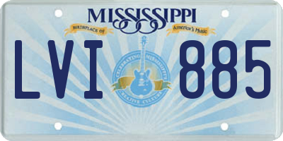 MS license plate LVI885