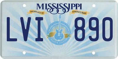 MS license plate LVI890