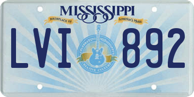 MS license plate LVI892