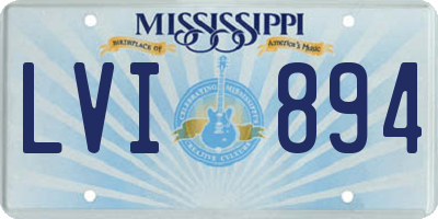 MS license plate LVI894
