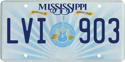 MS license plate LVI903