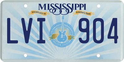 MS license plate LVI904
