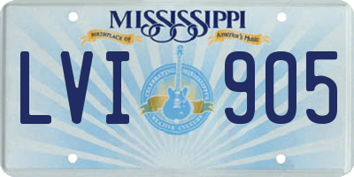 MS license plate LVI905