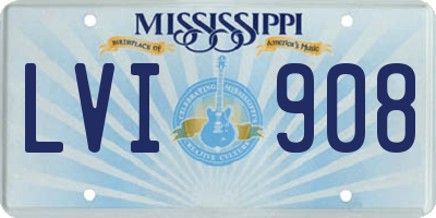 MS license plate LVI908
