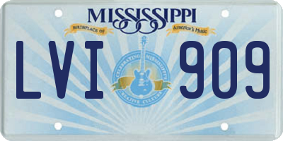 MS license plate LVI909