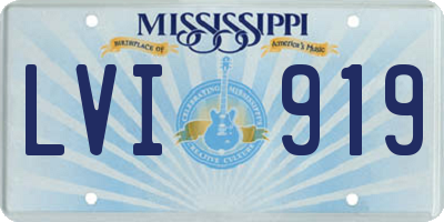 MS license plate LVI919