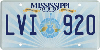 MS license plate LVI920