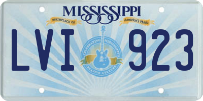 MS license plate LVI923