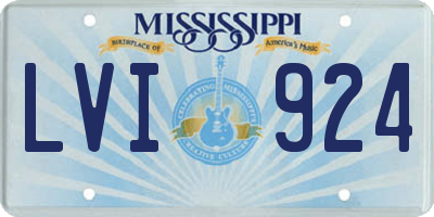 MS license plate LVI924