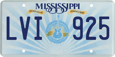 MS license plate LVI925