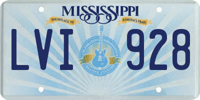 MS license plate LVI928