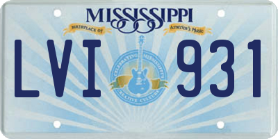 MS license plate LVI931