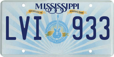 MS license plate LVI933