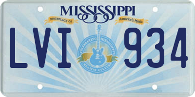 MS license plate LVI934