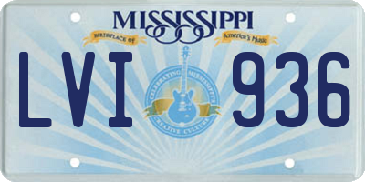 MS license plate LVI936
