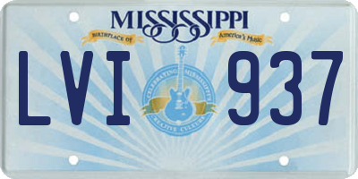 MS license plate LVI937
