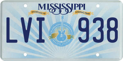 MS license plate LVI938