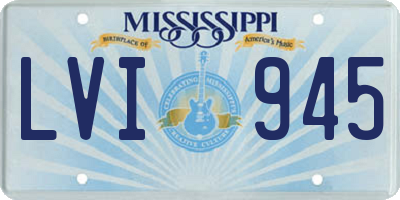 MS license plate LVI945