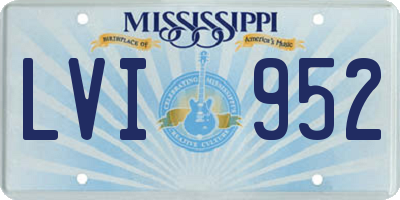 MS license plate LVI952