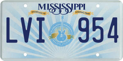 MS license plate LVI954