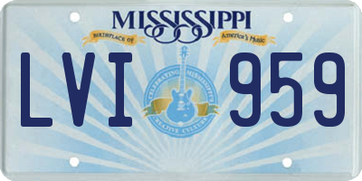 MS license plate LVI959