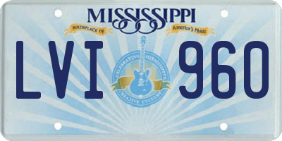 MS license plate LVI960